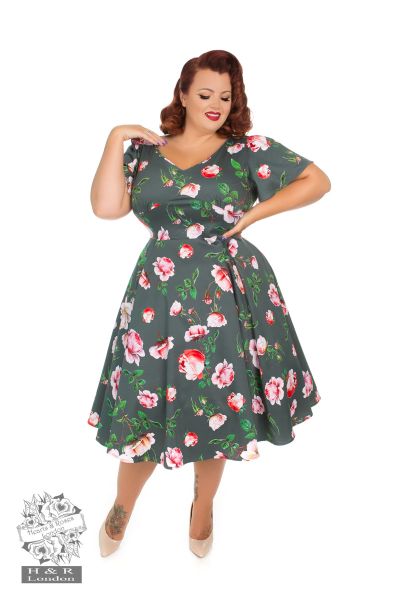 Amour Swing Dress in Grey - Hearts & Roses London