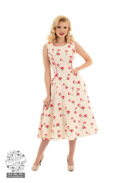 Sorella Summer Swing Dress in Cream - Hearts & Roses London